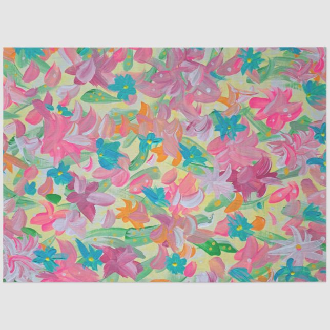 Papel de Seda Floral Pastel Ensolarado (Frente )