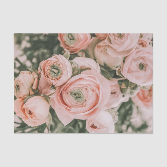 Papel de seda : floral : peônias (Frente )