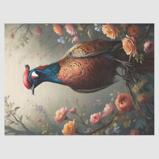 Papel De Seda Floral Pheasant (Frente )