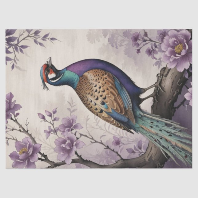 Papel De Seda Floral Pheasant (Frente )