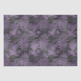 Papel De Seda Floral Preto-Roxo Elegante