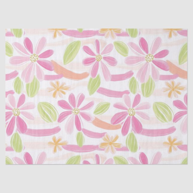 Papel De Seda Floral Retro Pastel (2) (Frente )