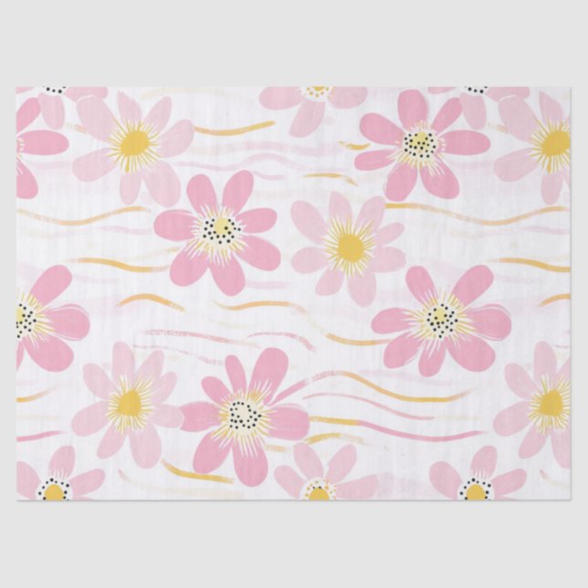 Papel De Seda Floral Retro Pastel (4) (Frente )
