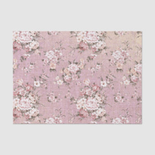 Papel De Seda Floral Rosa