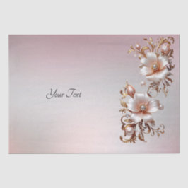 Papel de Seda Floral Rosa Decorativo