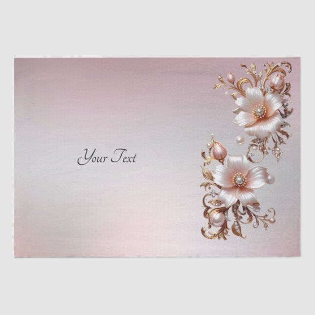 Papel de Seda Floral Rosa Decorativo (Frente )