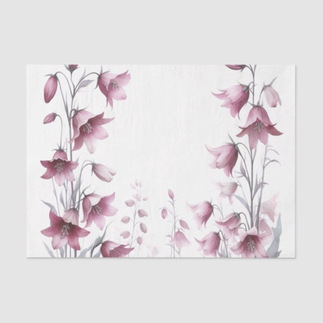 Papel de seda floral rosa dourado com rubor (Frente )