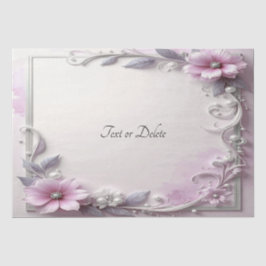 Papel de Seda Floral Rosa em Moldura