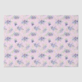 Papel de seda floral rosa roxo verde para aniversá