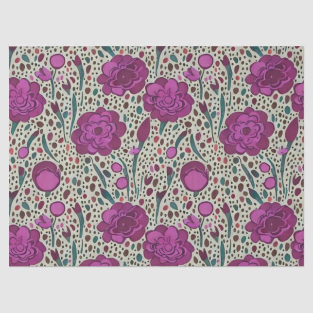 Papel De Seda Floral Roxo (Frente )
