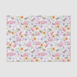 Papel De Seda Floral Roxo