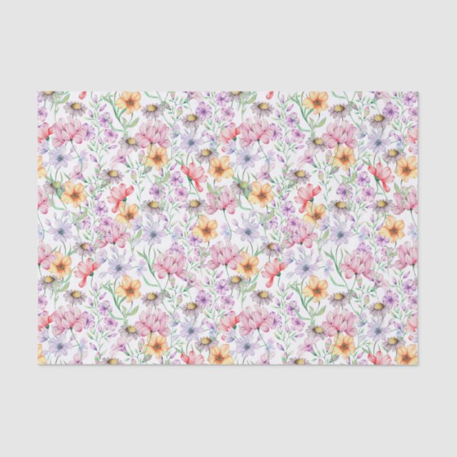 Papel De Seda Floral Roxo (Frente )