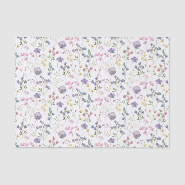 Papel De Seda Floral Roxo (Frente )