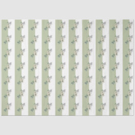 Papel De Seda Floral Sage Green Tan Stripes