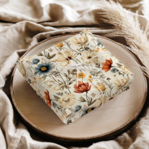Floral Seca Vintage Azul Naval Terracota