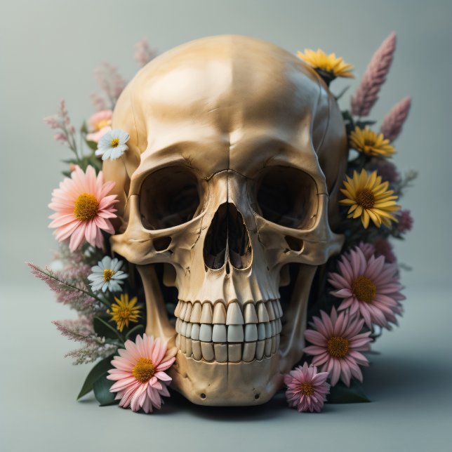 Papel De Seda Floral skull cream white Steampunk v1 tissue paper (Criador carregado)