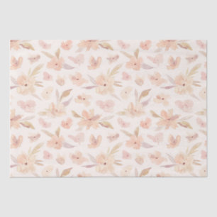 Papel De Seda Floral Suave de Aquarela Elegante