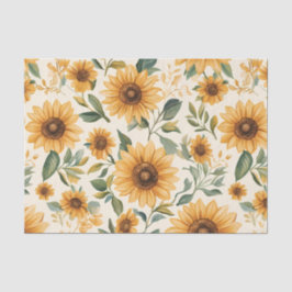 Papel De Seda Floral Sunflower Amarelo