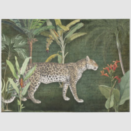 Papel De Seda Floral Tropical de Leopard na Separação da Selva d