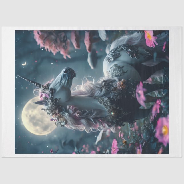 Papel De Seda Floral Unicorn (Frente )