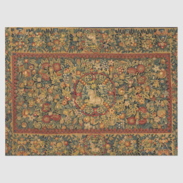 Papel De Seda Floral Unicorn Motif (Frente )