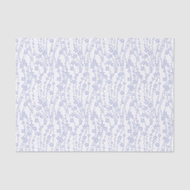 Papel De Seda Floral Vines (White - Periwinkle) (Frente )