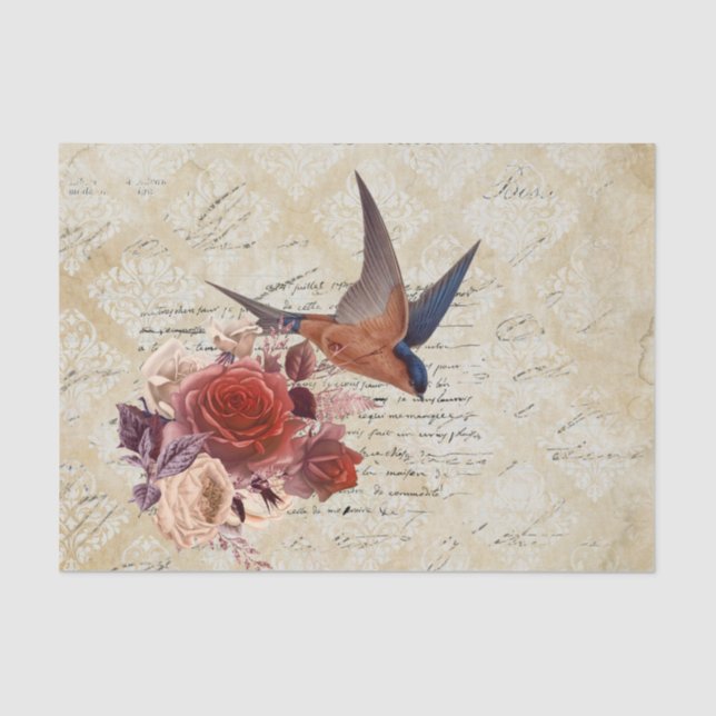 Papel De Seda Floral Vintage (Frente )