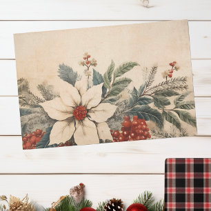 Papel De Seda Floral Vintage Natal Inverno Idades Envelhecido