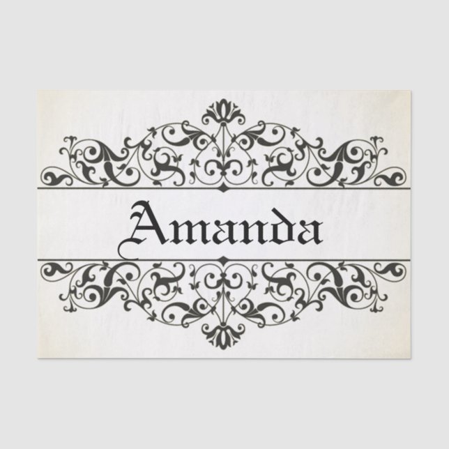 Papel De Seda Floral Vintage Personalizado (Frente )
