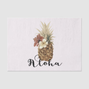 Papel De Seda Floral Vintage Tropical Hibisco Abacaxi Aloha
