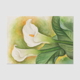 Papel De Seda Floral White Cala Lily Decoupage Watercolor