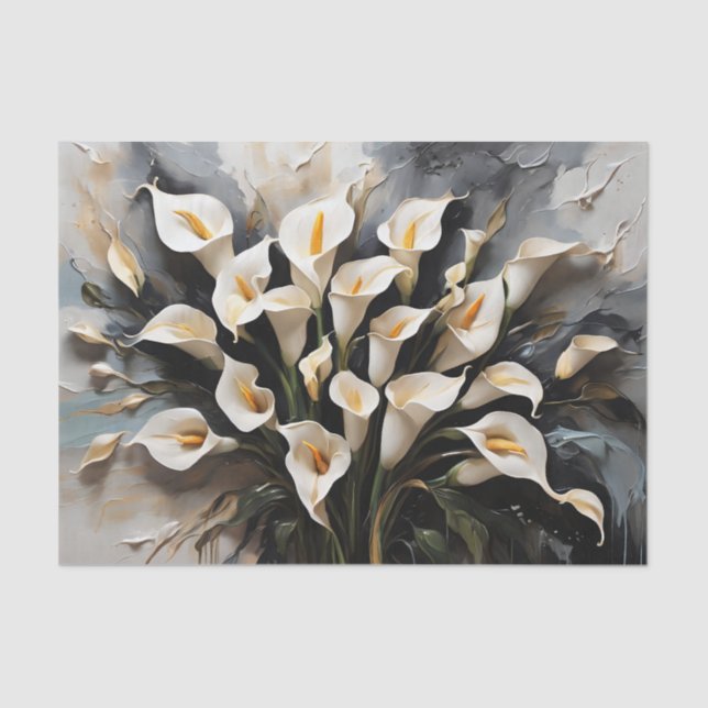 Papel De Seda Floral White Calla Lily (Frente )