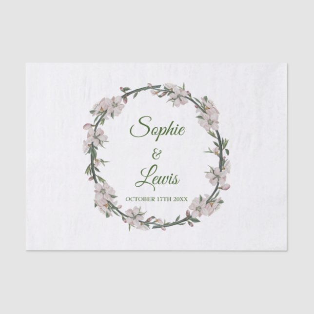 Papel De Seda Floral Wreath (Frente )