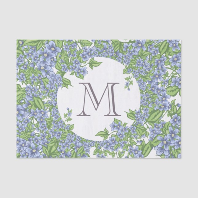 Papel De Seda Floral Wreath Monograma (Frente )