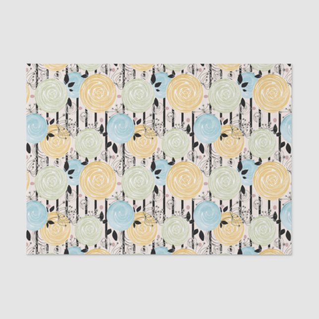 Papel De Seda Flores abstrato (Frente )