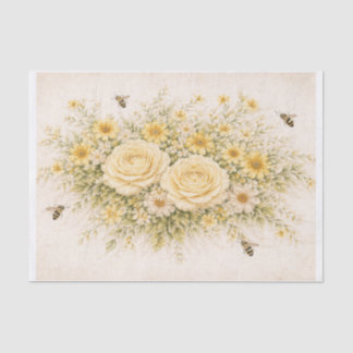 Papel De Seda Flores amarelas