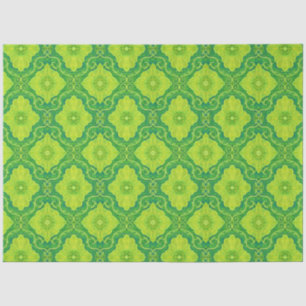 Papel De Seda Flores Amarelas de Limão Verde-Cor damasco Floral