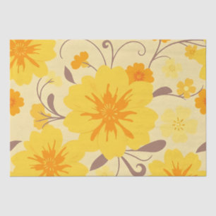 Papel De Seda Flores Amarelas Flóridas Retrosuntuárias