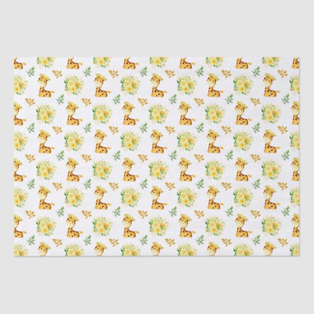 Papel De Seda Flores Amarelas Giraffe (Frente )