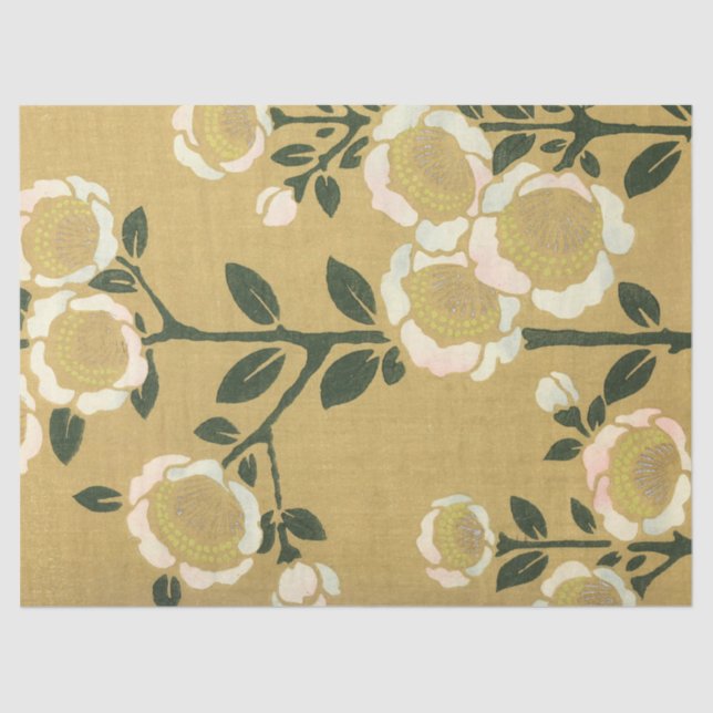 Papel De Seda Flores Anêmonas Brancas (Frente )