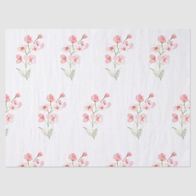 Papel De Seda flores aquarela (Frente )