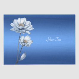 Papel de Seda Flores Aquarela Azul