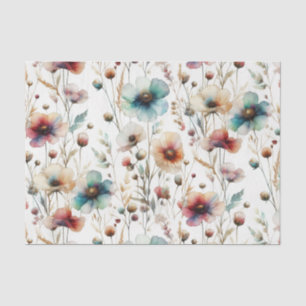 Papel De Seda Flores Aquarela Tinta Alcoólica Floral