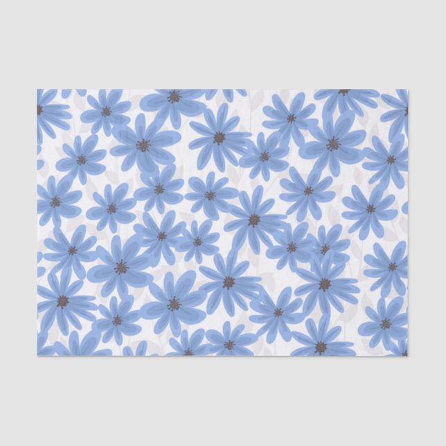 Papel De Seda Flores azuis (Frente )