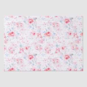 Papel De Seda Flores Azuis e Rosa Elegantes Românticas