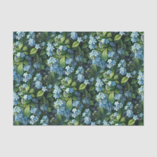 Papel De Seda Flores Azuis Pequenas