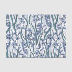 Papel De Seda Flores Blue Hyacinth em branco
