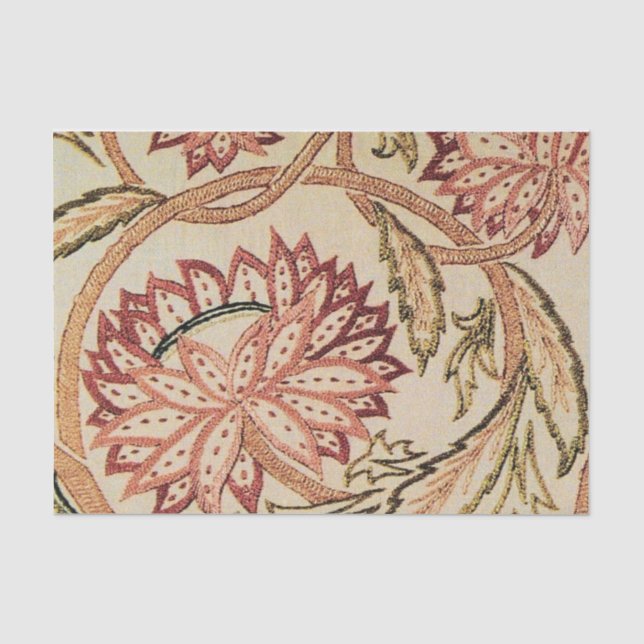 Papel De Seda Flores boémias cor-de-rosa (Frente )