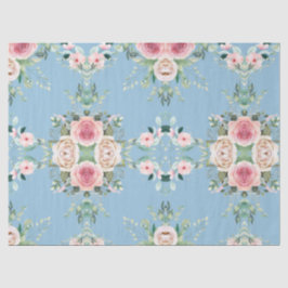 Papel De Seda Flores Bonitas Em Azul