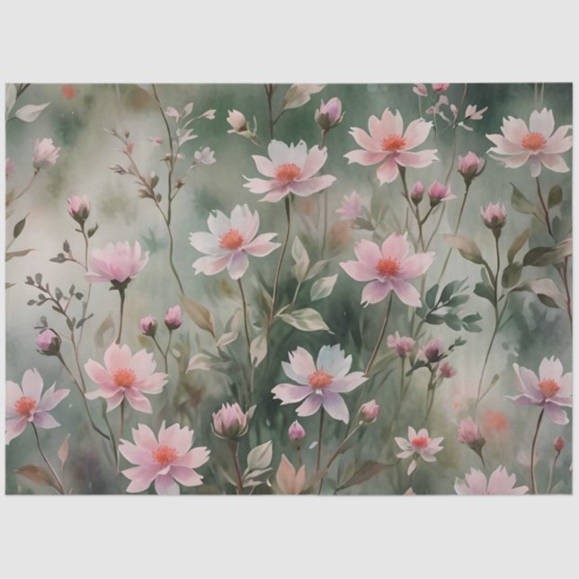 Papel De Seda Flores bonito (Frente )